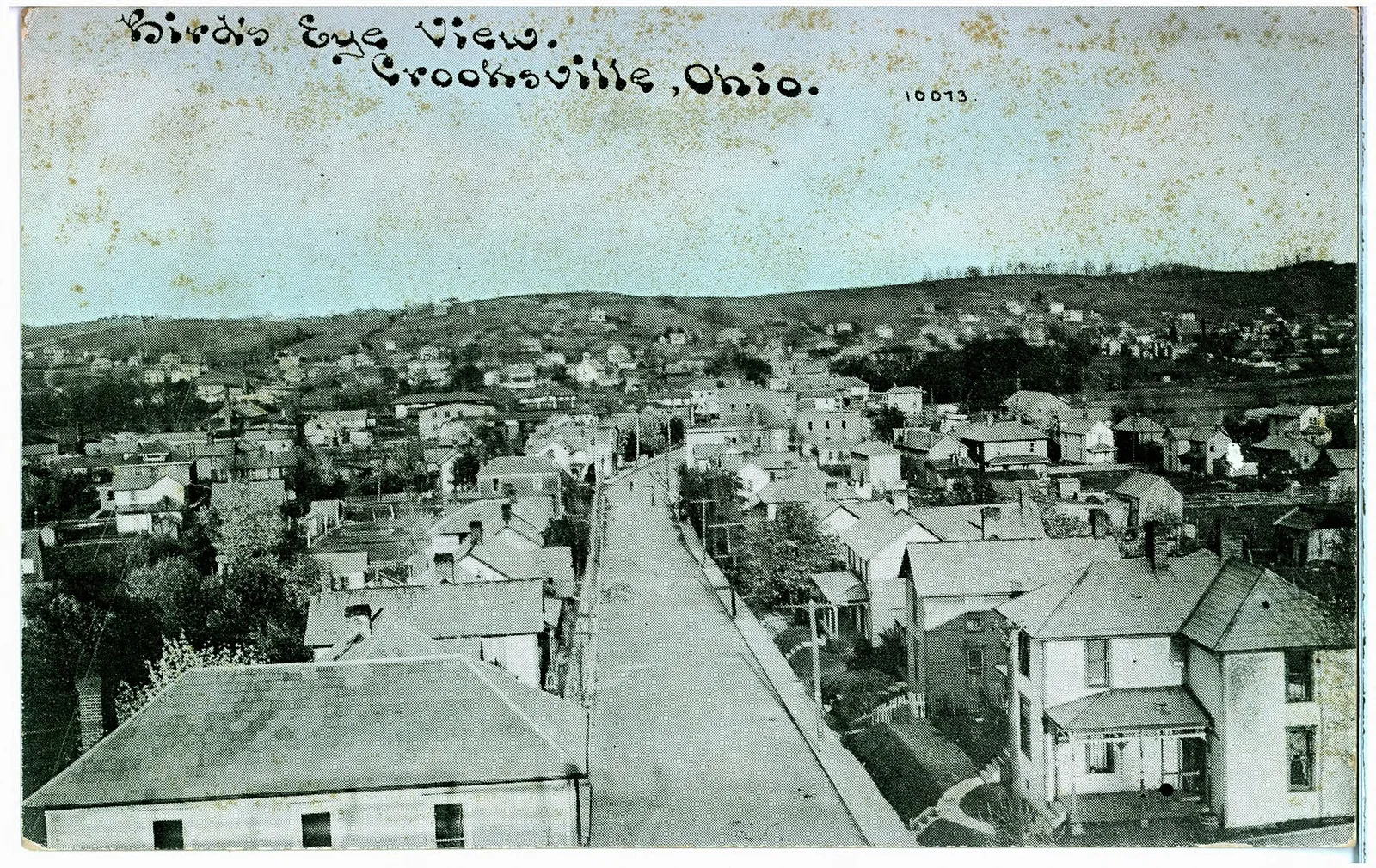 Aerial view of Crooksville, Ohio.