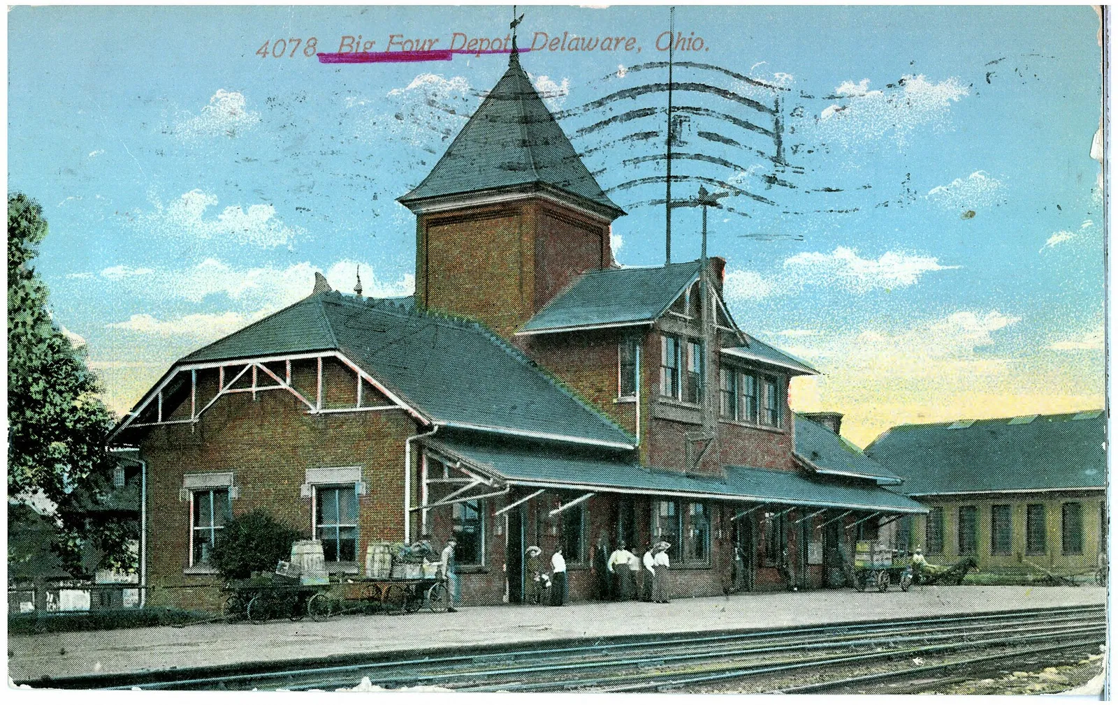 A view of the Big Four Railroad Depot in Delaware, Ohio.