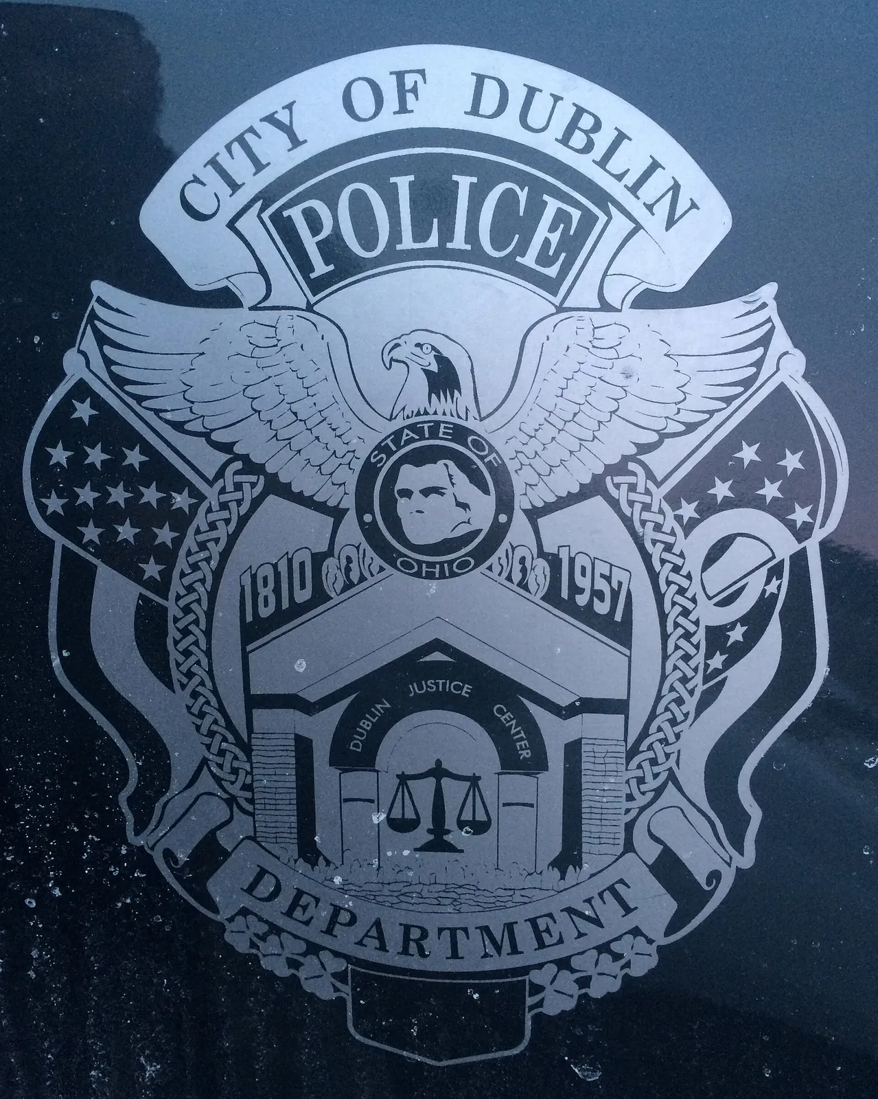 City of Dublin Police emblem (Dublin, Ohio) as it appeared on a police car