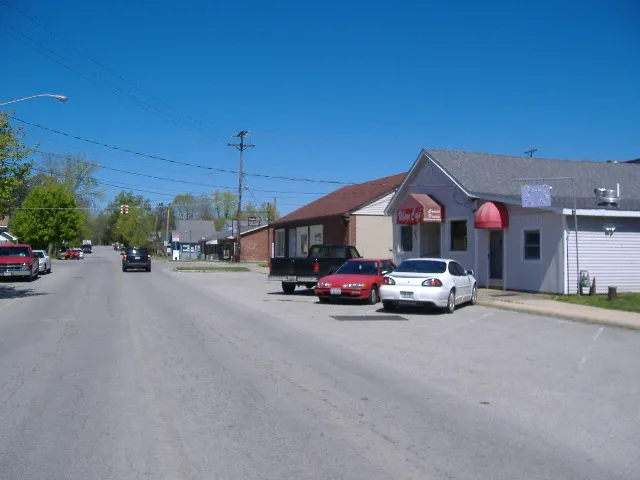 Central business district in Harrisburg, Ohio.