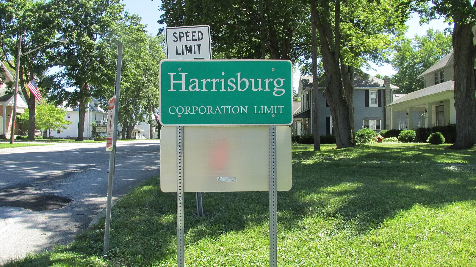 Harrisburg corporation limit sign.