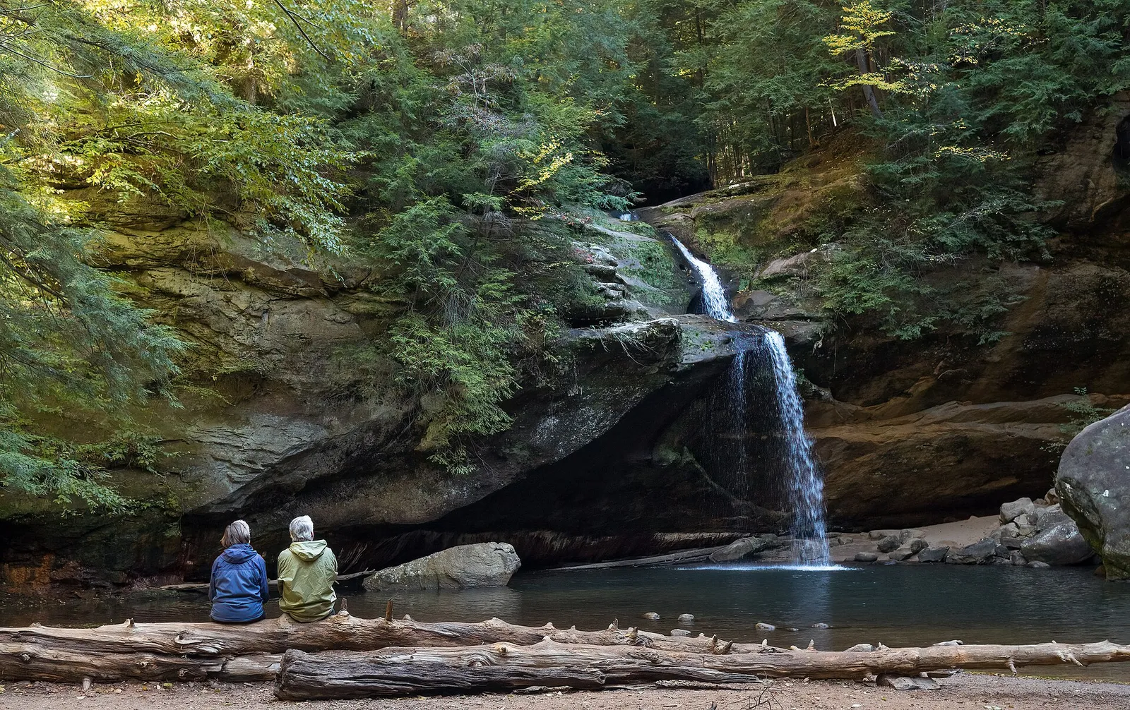 Nearby landmark: Old Man's Cave area, Hocking Hills State Park, near Hide-A-Way Hills. No free-licensed photos of Hide-A-Way Hills itself were found.