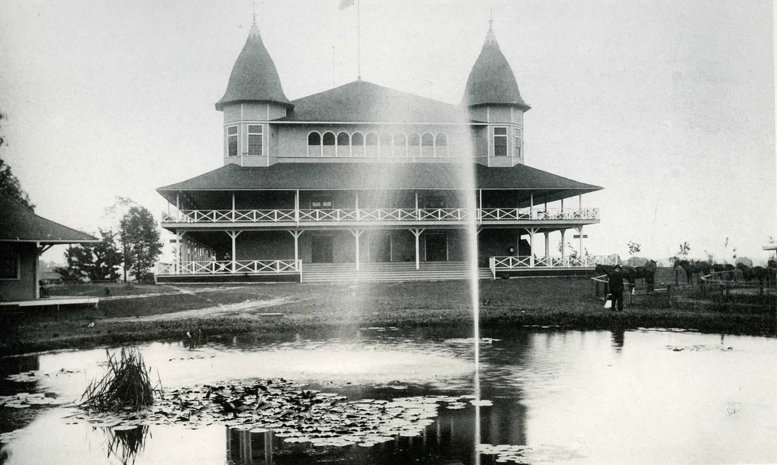Photograph taken in Columbus, Ohio c. 1897. "Minerva Amusement Park debuted May 15, 1895. Managed by the Columbus Central Railway Company and situated on 150 ac