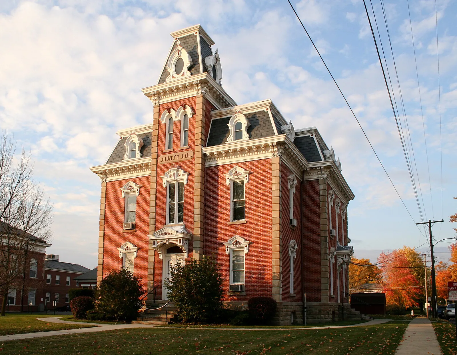 Morrow County jail in Mount Gilead, Ohio, a Second Empire. This is an image of a place or building that is listed on the National Register of Historic Places in