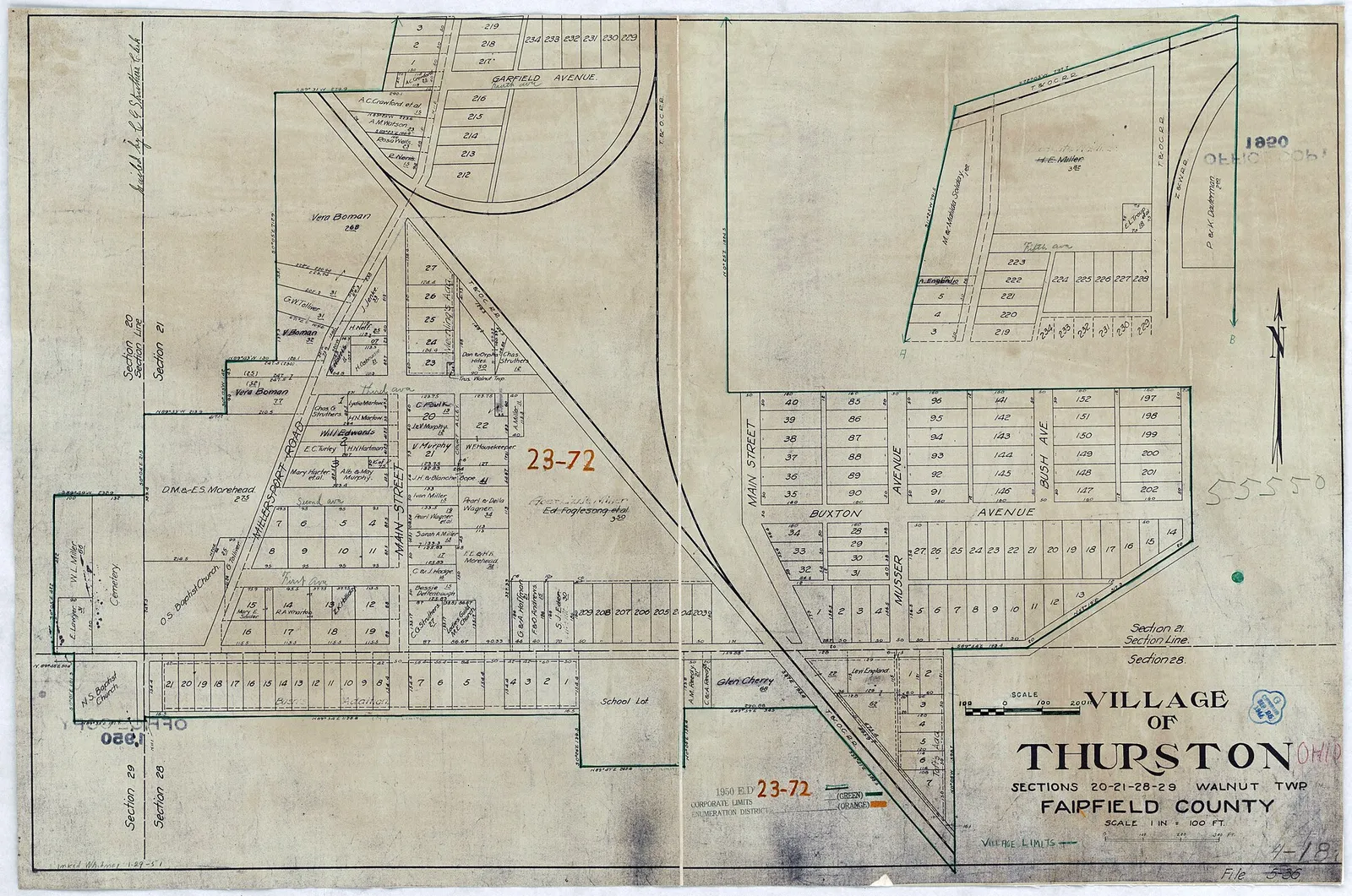 File:1950 Census Enumeration District Maps - Ohio (OH) - Fairfield County - Thurston - ED 23-72 - NARA - 26128345.jpg