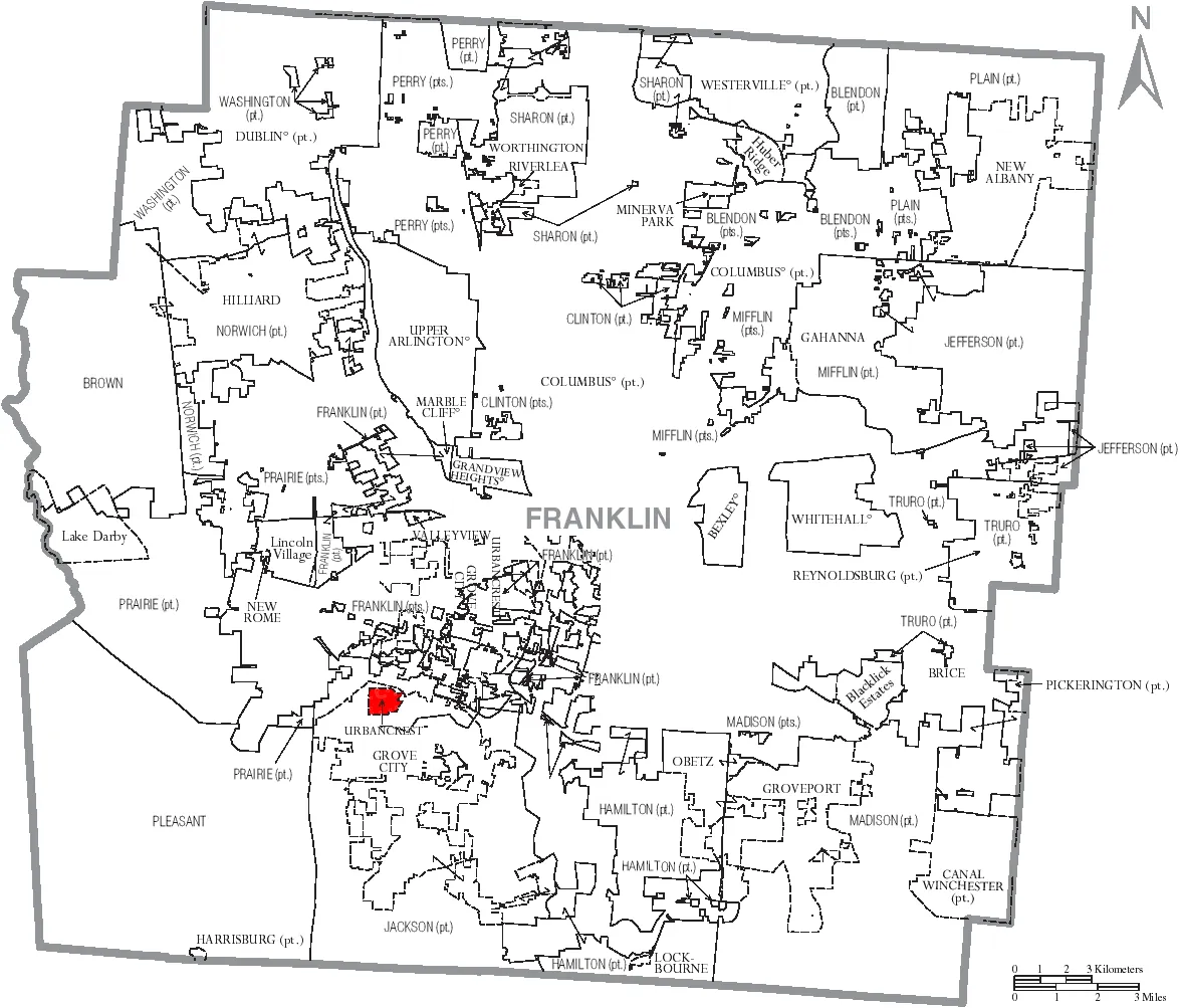 File:Map of Franklin County Ohio With Urbancrest Labeled.png