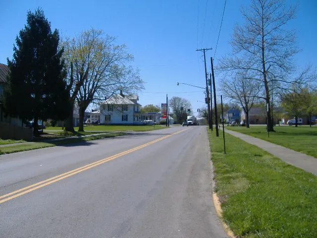 Looking west on Mill Street (Ohio Highway 22) in Williamsport, Ohio