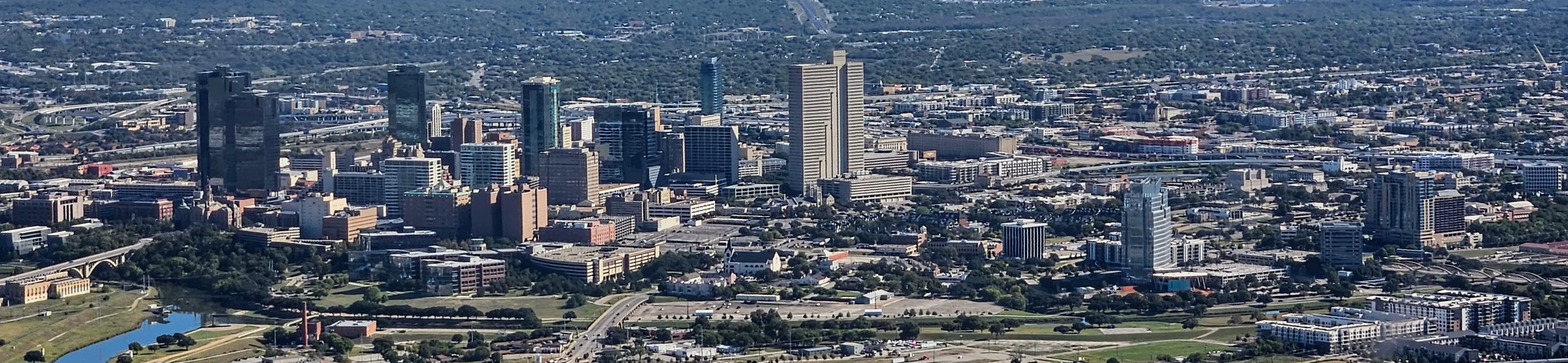 Fort Worth skyline, 2025 — nearby landmark; Edgecliff Village borders south Fort Worth (captured as nearby landmark)