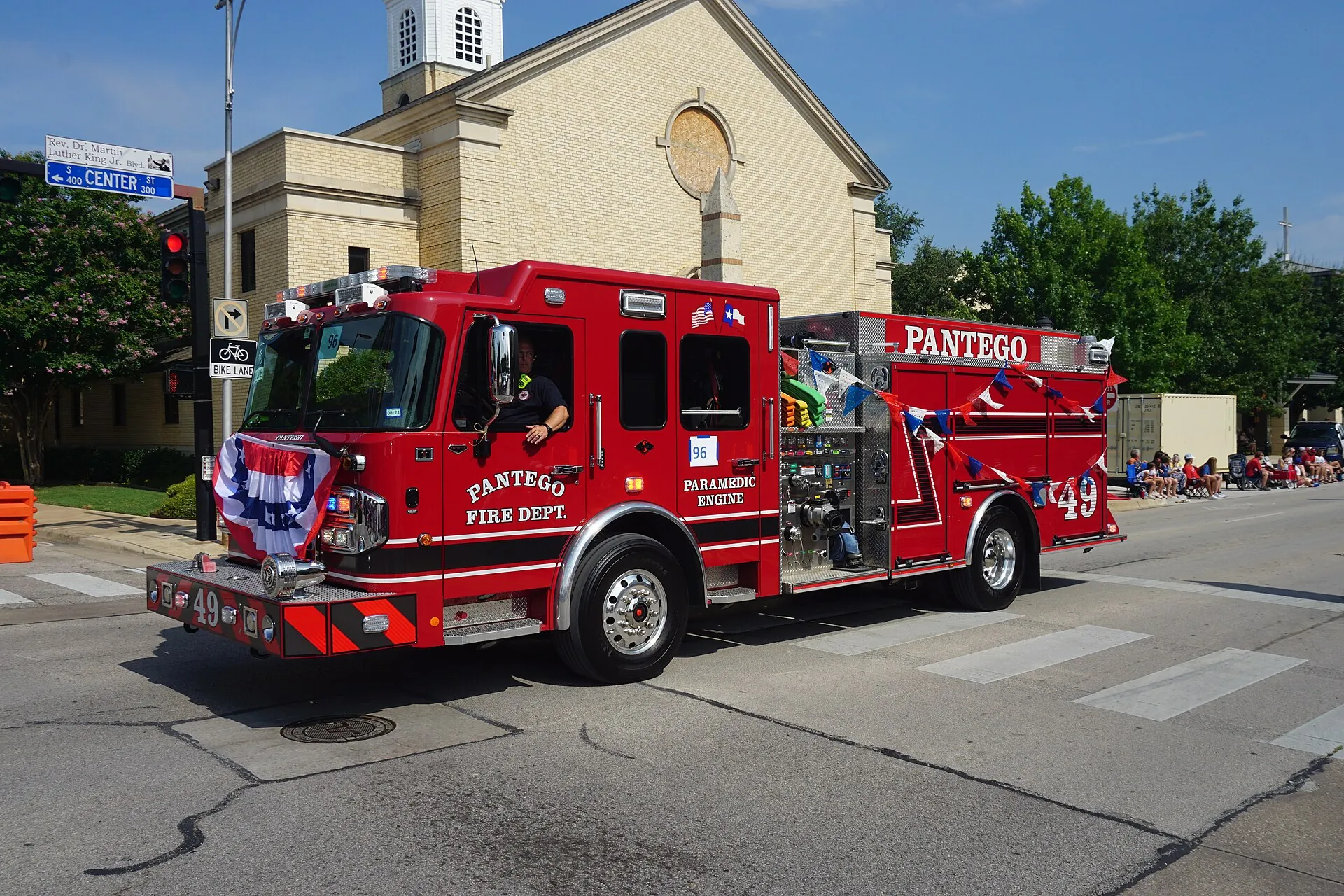 Pantego Fire Department in the 2021 Arlington Independence Day Parade