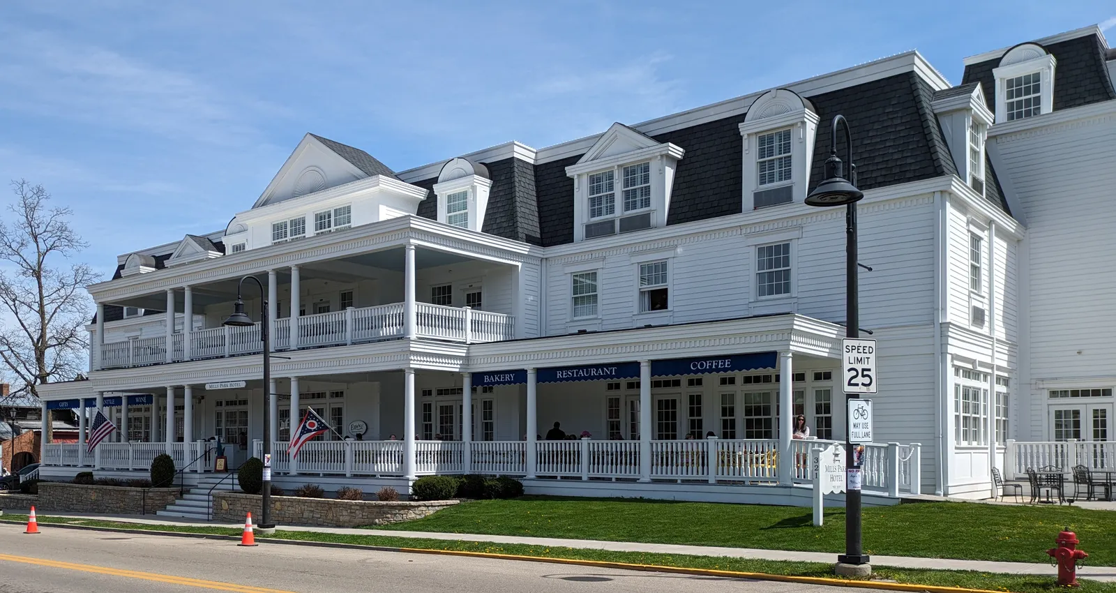 Mills Park Hotel in Yellow Springs, Ohio (photo dated 8 April 2024).