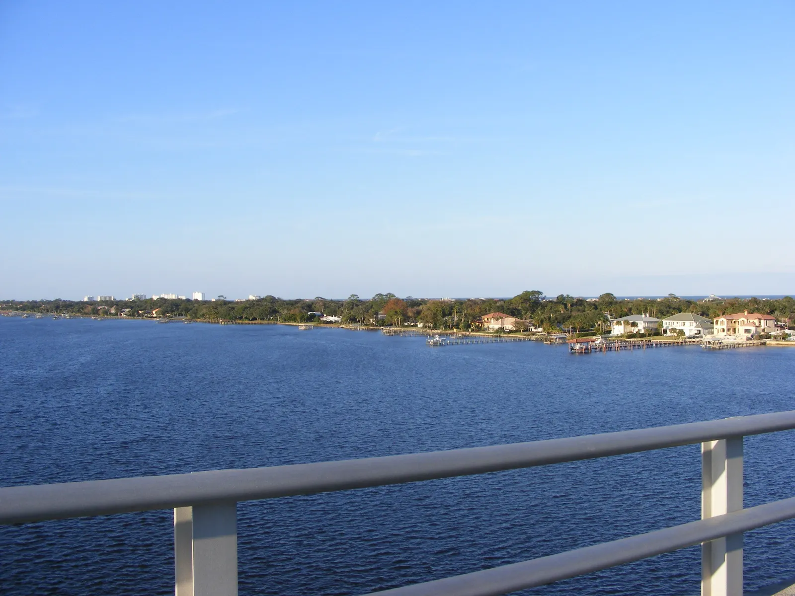 Skyline of Ormond-By-The-Sea, Volusia County, Florida, as seen from the top of the Granada Bridge in Ormond Beach, Florida.