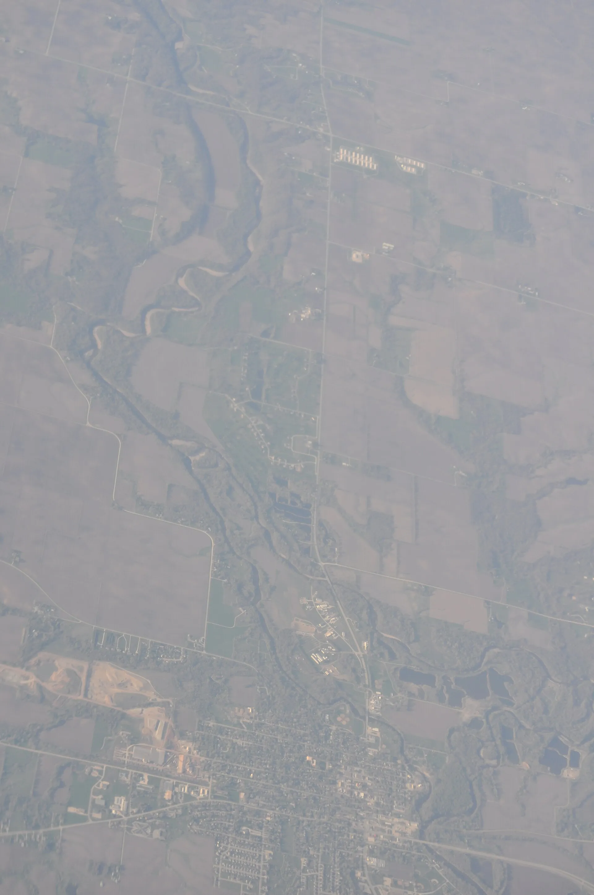 Aerial view of Adel, Iowa, USA.