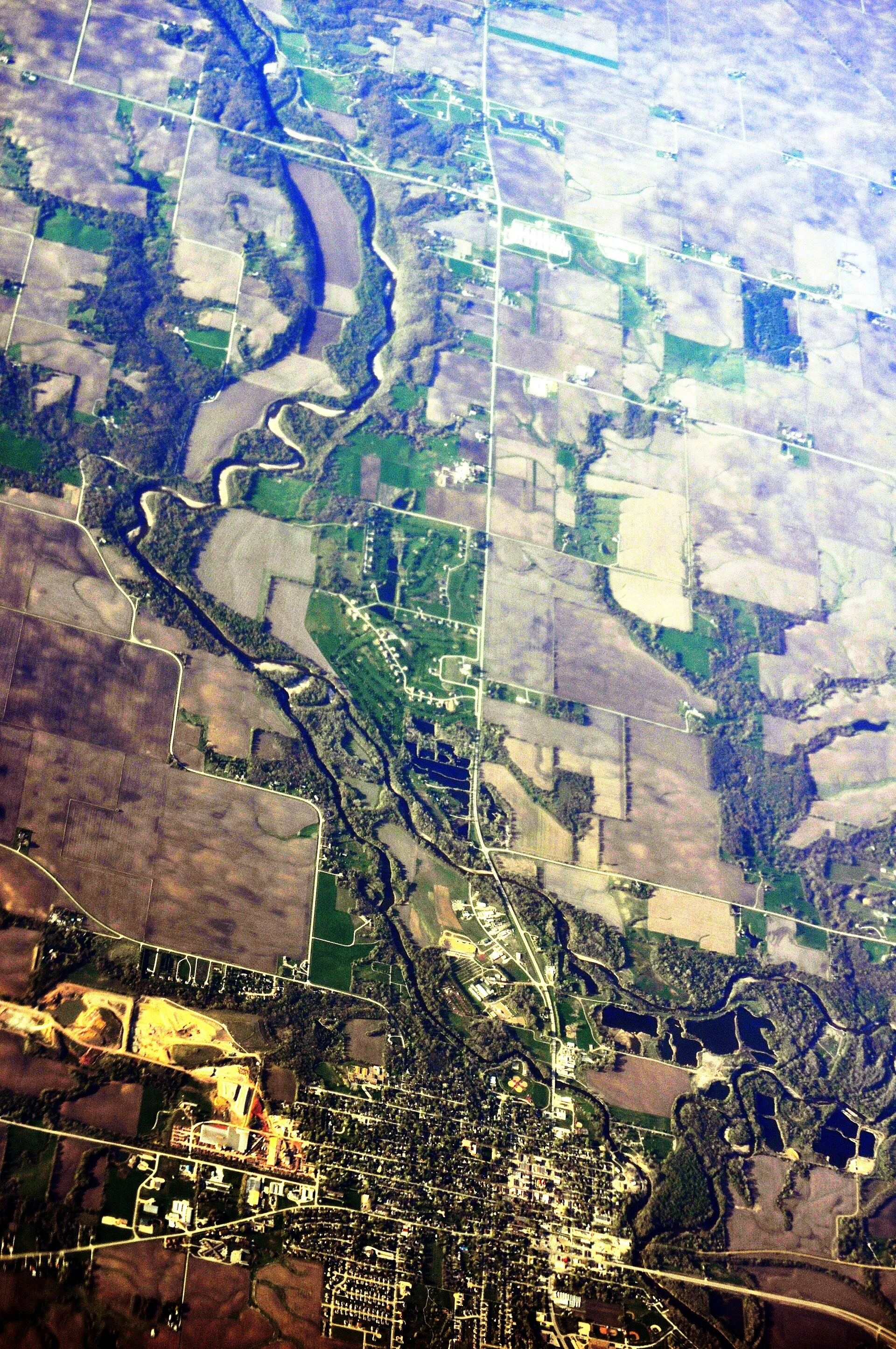 Aerial view of Adel, Iowa, USA.