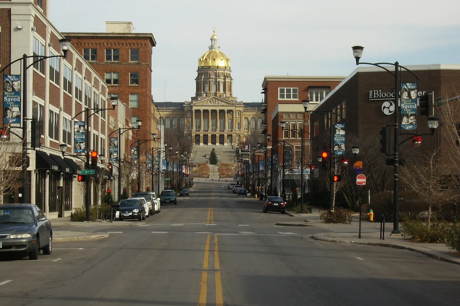 The East Village in Des Moines, Iowa, a neighborhood west of the Iowa State Capitol.