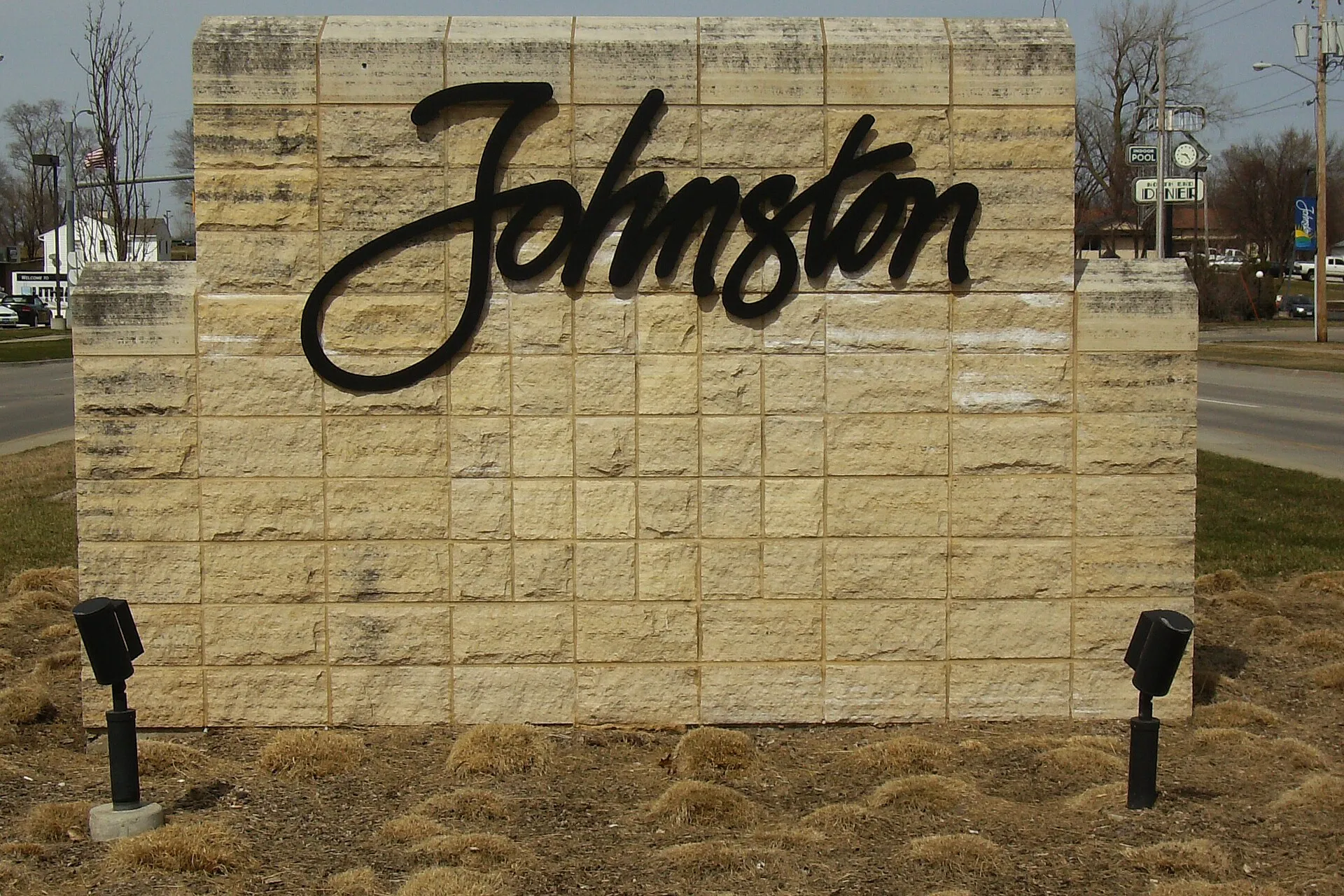 Johnston, Iowa welcome sign.