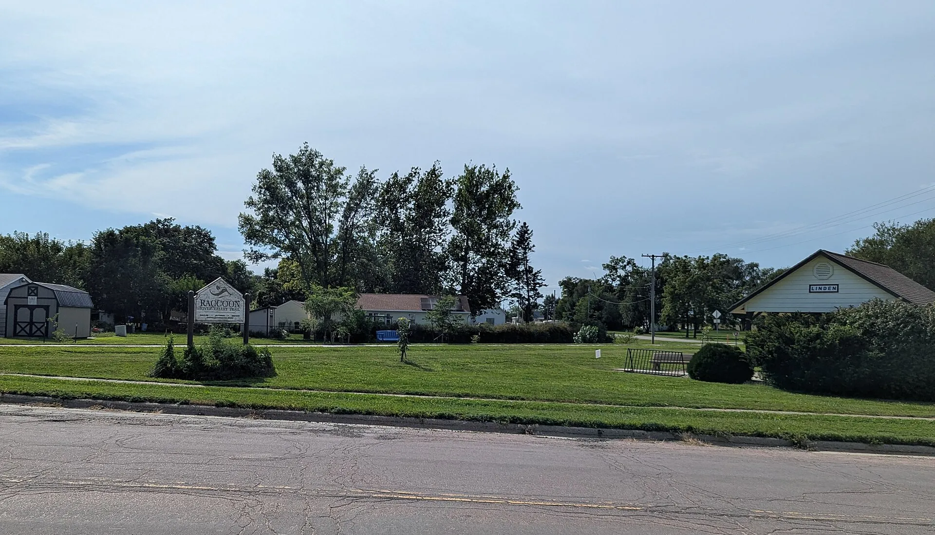 The Raccoon River Valley Trail passing through Linden, Iowa