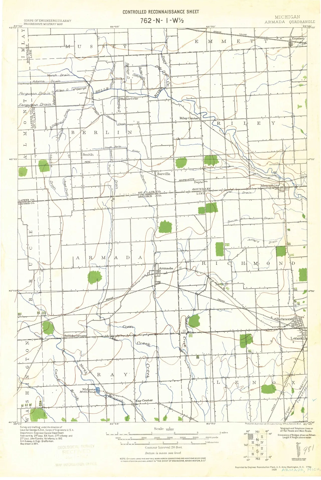 Historische Karten von Michigan.