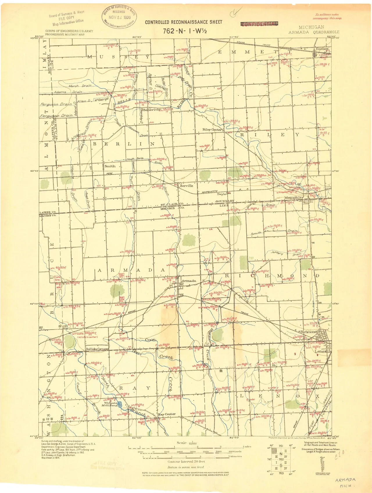 Historische Karten von Michigan.