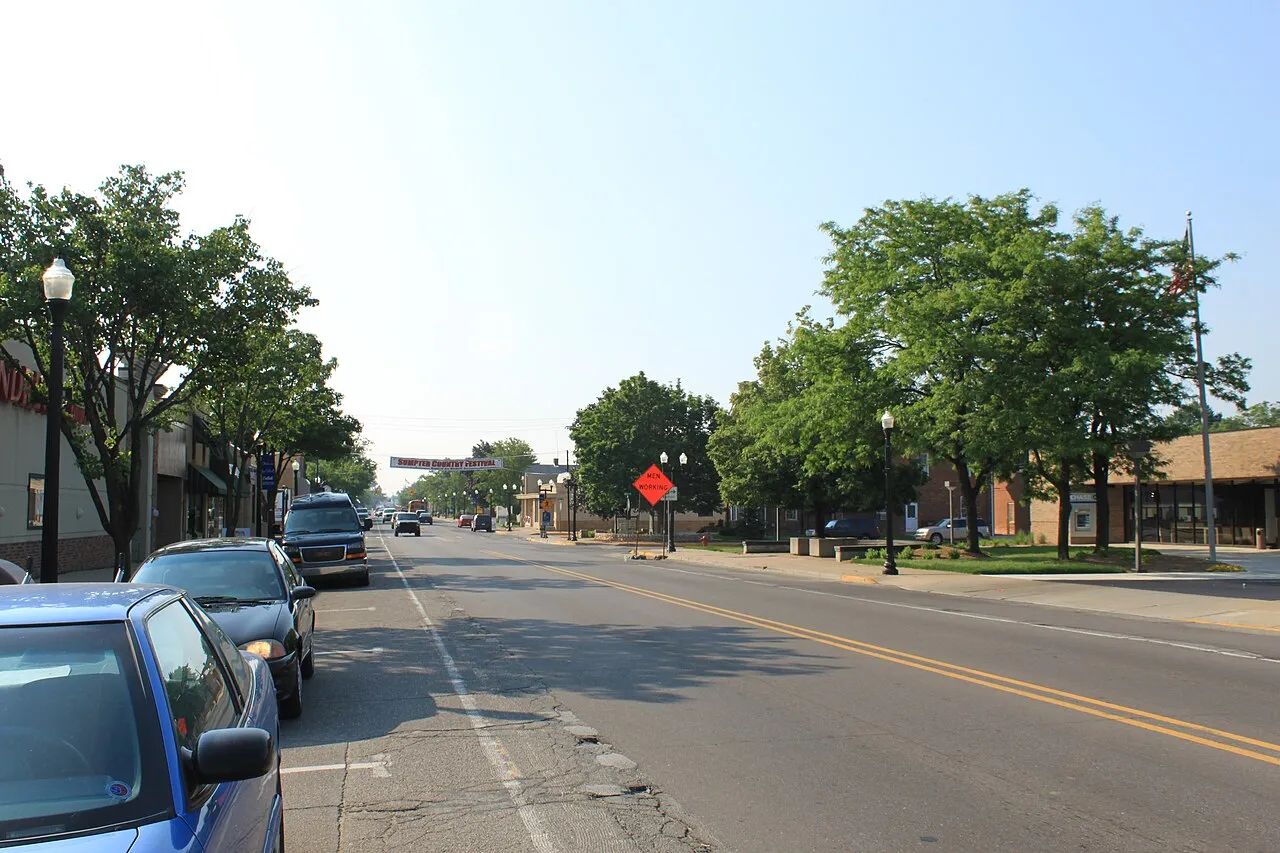 View of Main Street, Bellville, Michigan