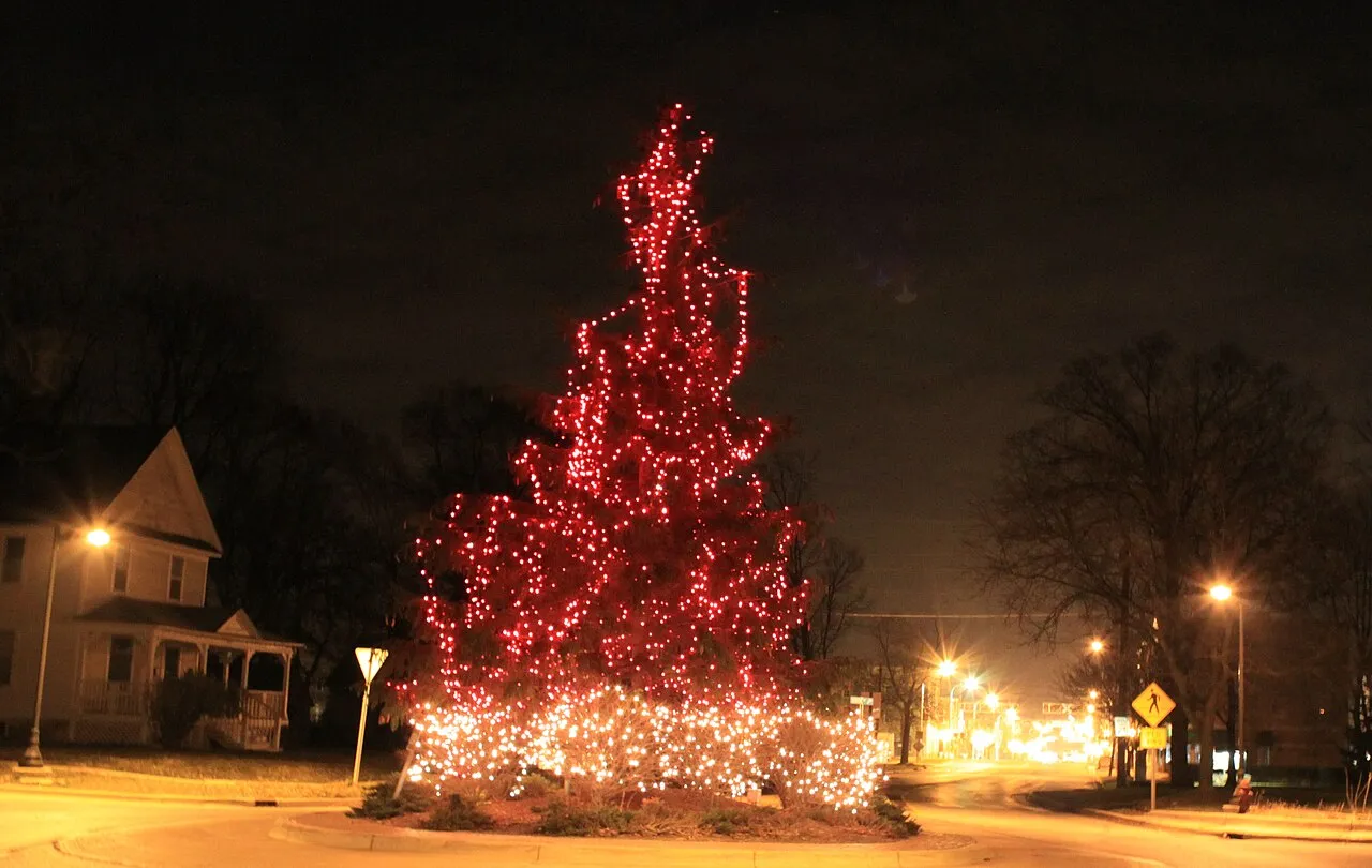 Christmas Tree on Main Street, Brighton, Michigan
