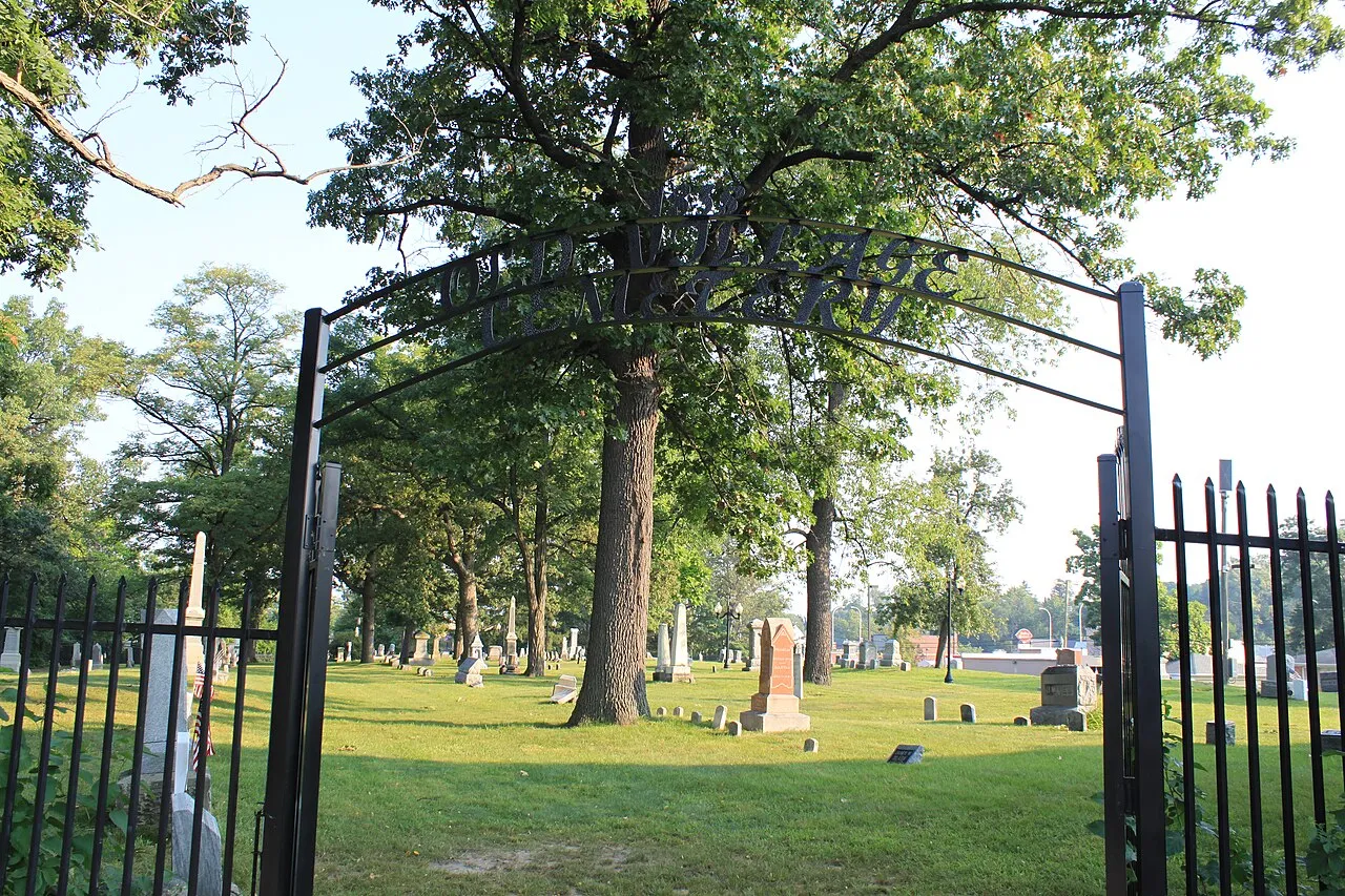 Brighton Village Cemetery historic site — West St. Paul Street and West Street, Brighton, Michigan. The cemetery is a Registered Michigan State Historic Site.