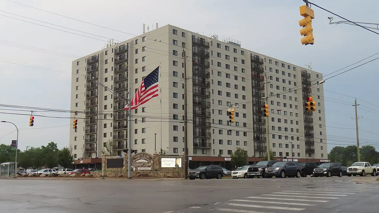 Center Line Park Towers, the tallest building in Center Line, Michigan.