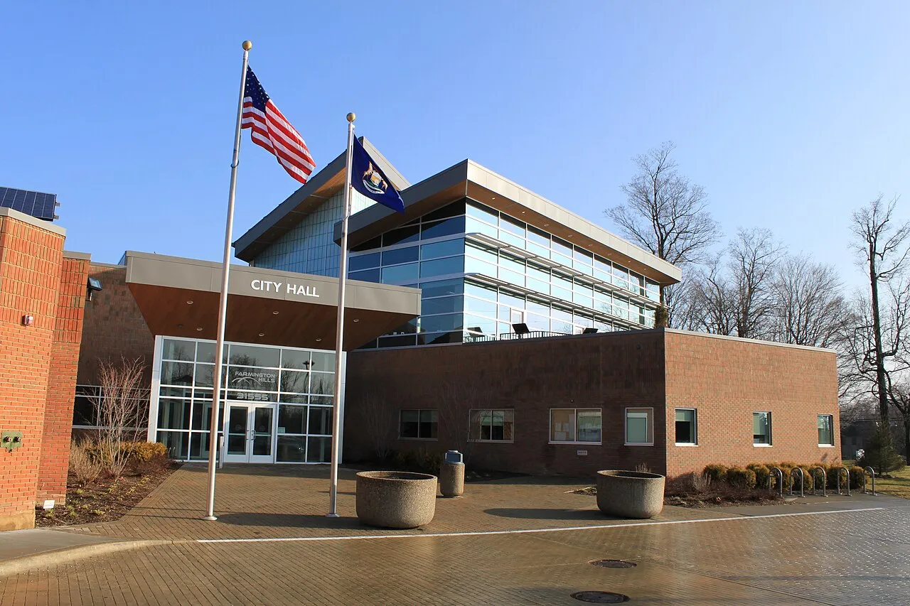 Farmington Hills City Hall — southeastern Michigan, 31555 West Eleven Mile Road, Farmington Hills, Michigan.