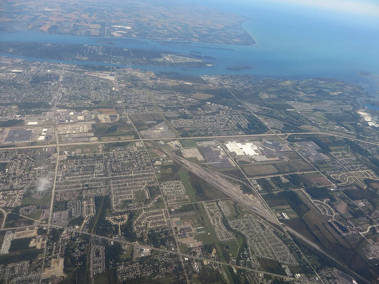 Flat Rock is a city in Wayne County of the U.S. state of Michigan. A very small portion of the city extends into Monroe County. At the 2010 census, the city population was 9,878. Flat Rock is home to the Flat Rock Assemb
