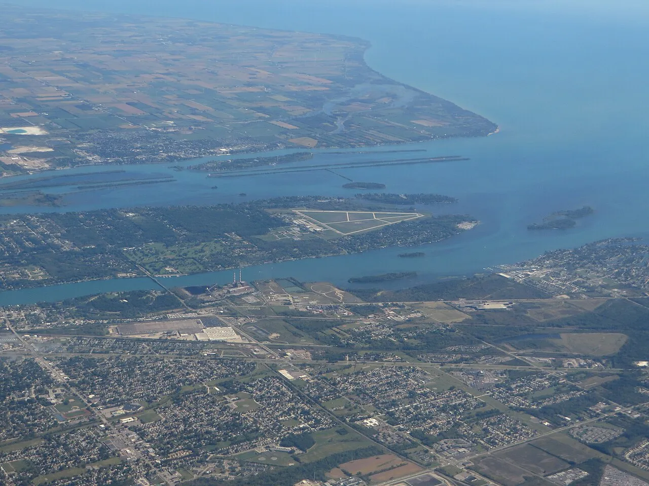 Lake Erie is the fourth largest lake (by surface area) of the five Great Lakes in North America, and the thirteenth largest globally if measured in terms of surface area. It is the southernmost, shallowest, and smallest
