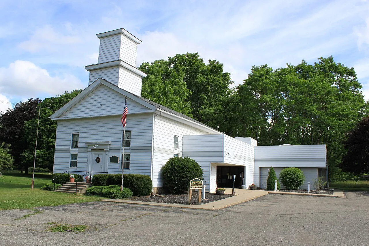Hamburg Historical Museum, 7225 Stone Street, Hamburg Village, Michigan. A plaque on the building says that it served as a Methodist church from 1866 to 1959, the township hall from 1961 to 1986, a library from 1966 to 2