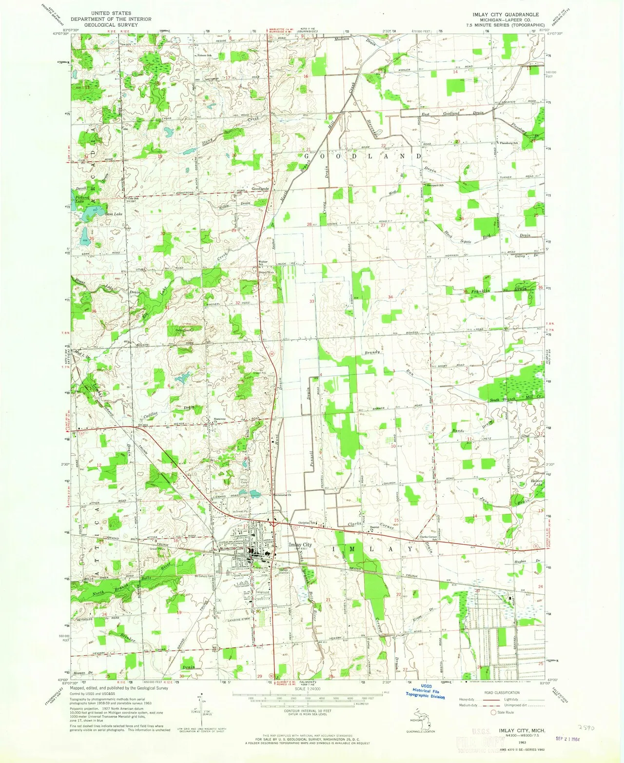 Historische Karten von Michigan.