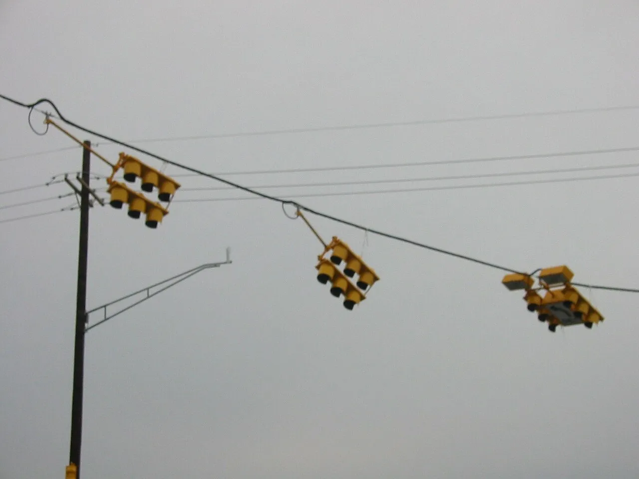 These street lights are responding to a regular summer storm in Southeastern Michigan