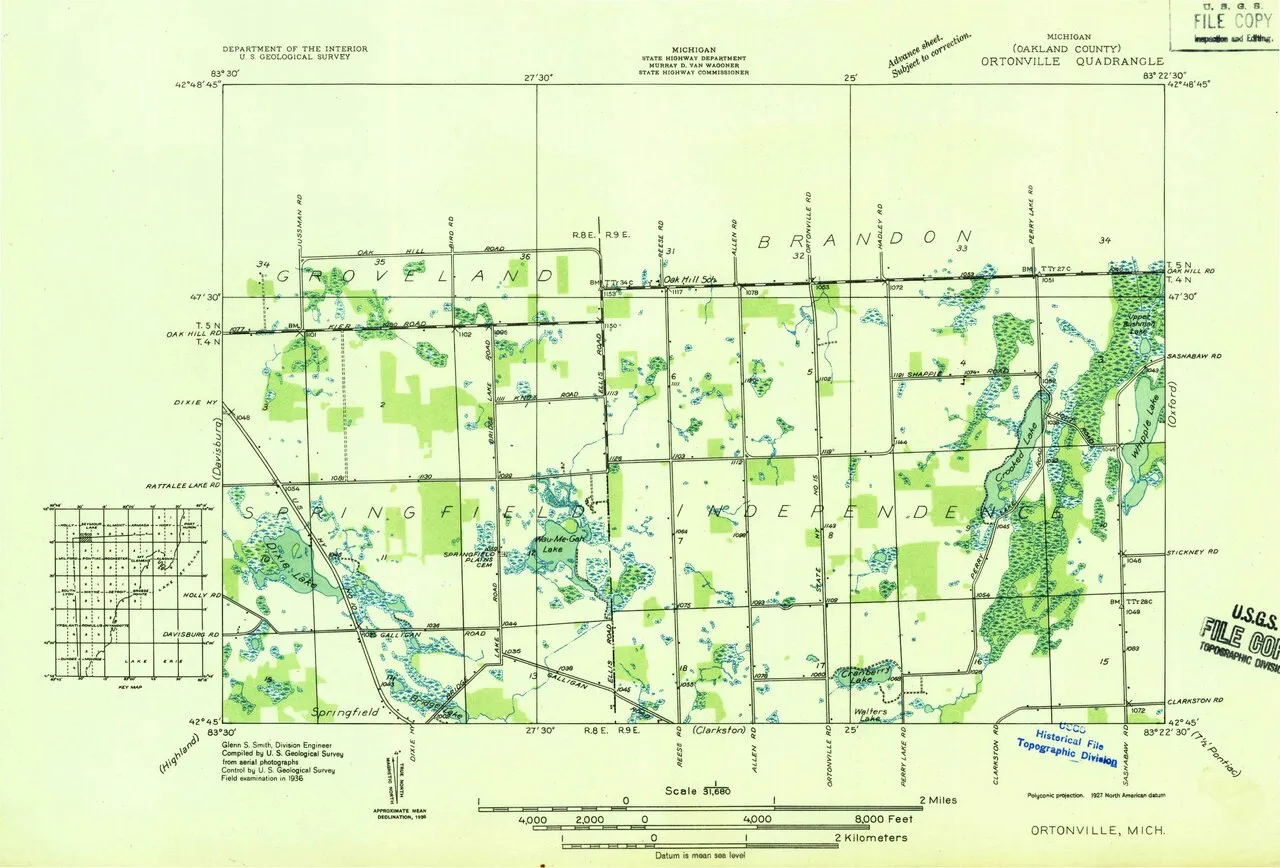 Historische Karten von Michigan.
