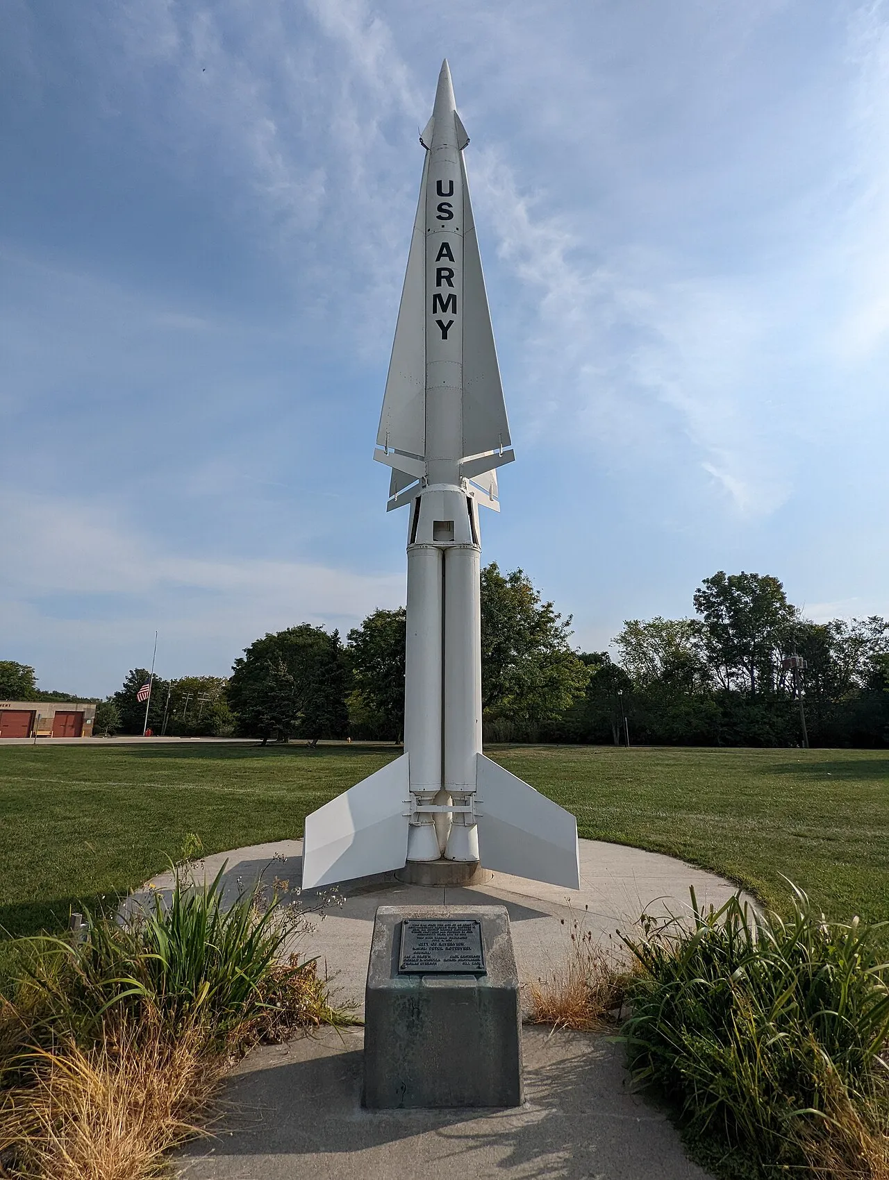 A Nike Missile dedicated and on display in Riverview, Michigan at Young Patriots Park