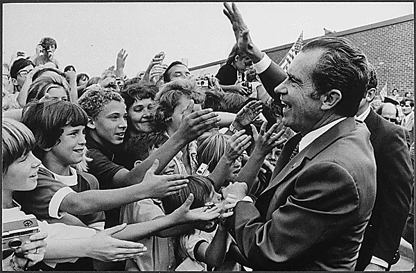 During the 1972 presidential election campaign, President Nixon attended the dedication of the high school and participated in the unveiling a dedication plaque.