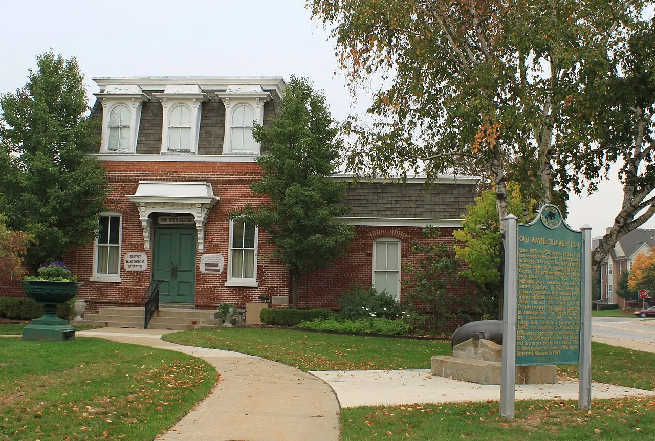 Historic Wayne Village Hall, 1 Town Square, Wayne,, Michigan. The City hall is a Registered Michigan State Historic Site.