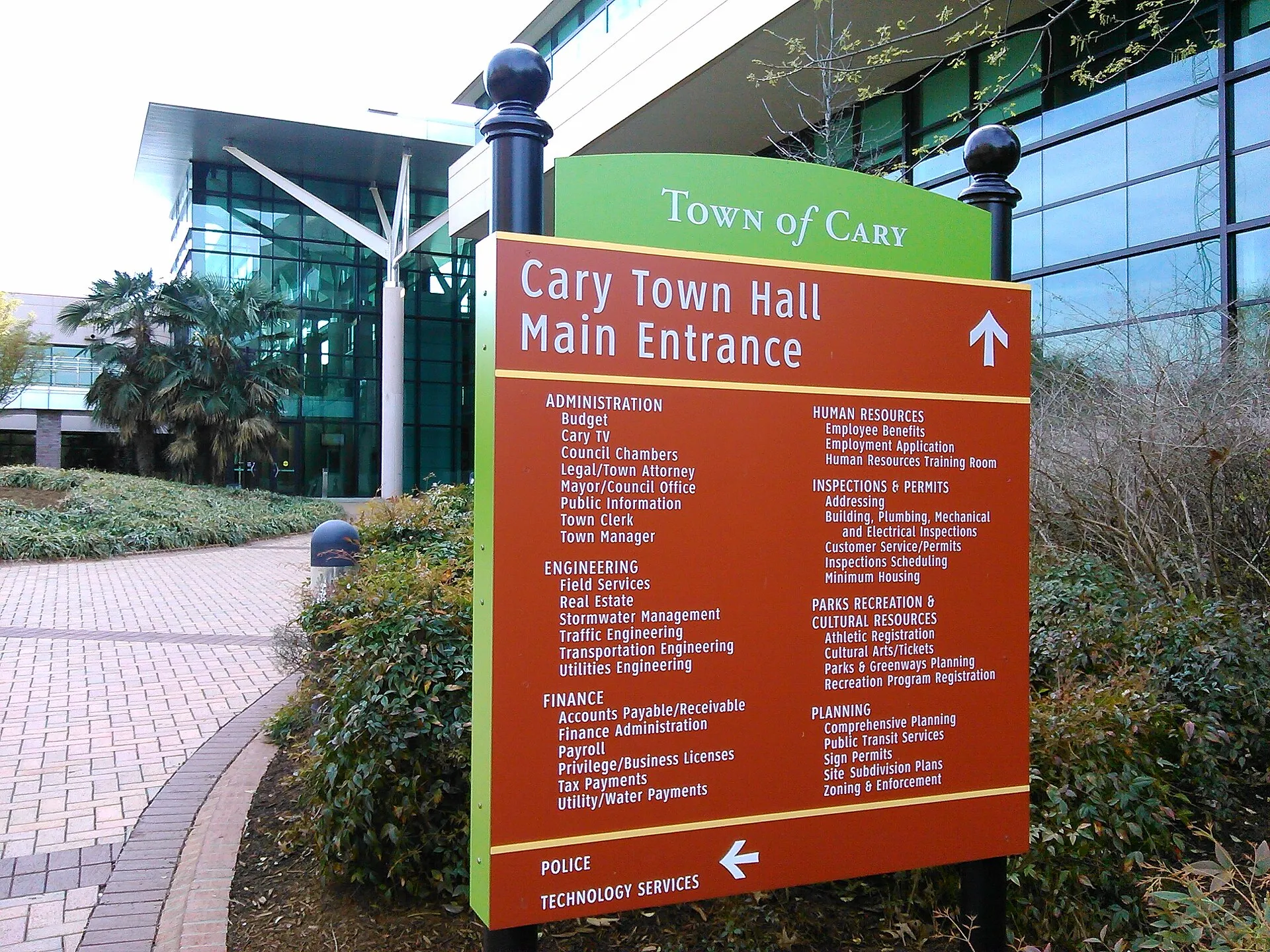 Cary, NC Town Hall and Government Offices.