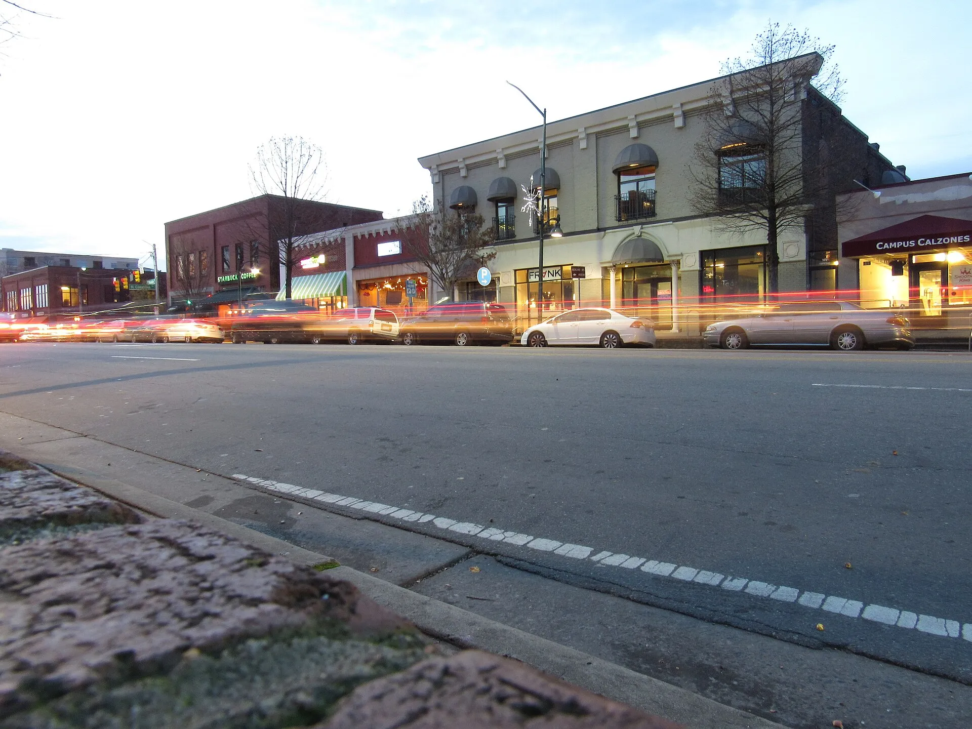 Franklin Street at night.