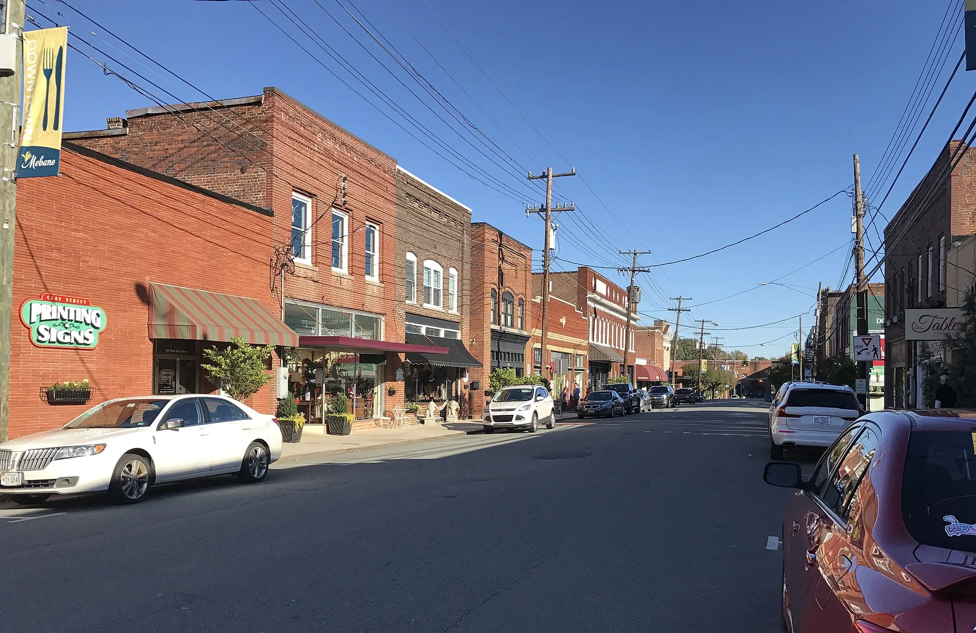 Street in Mebane downtown.
