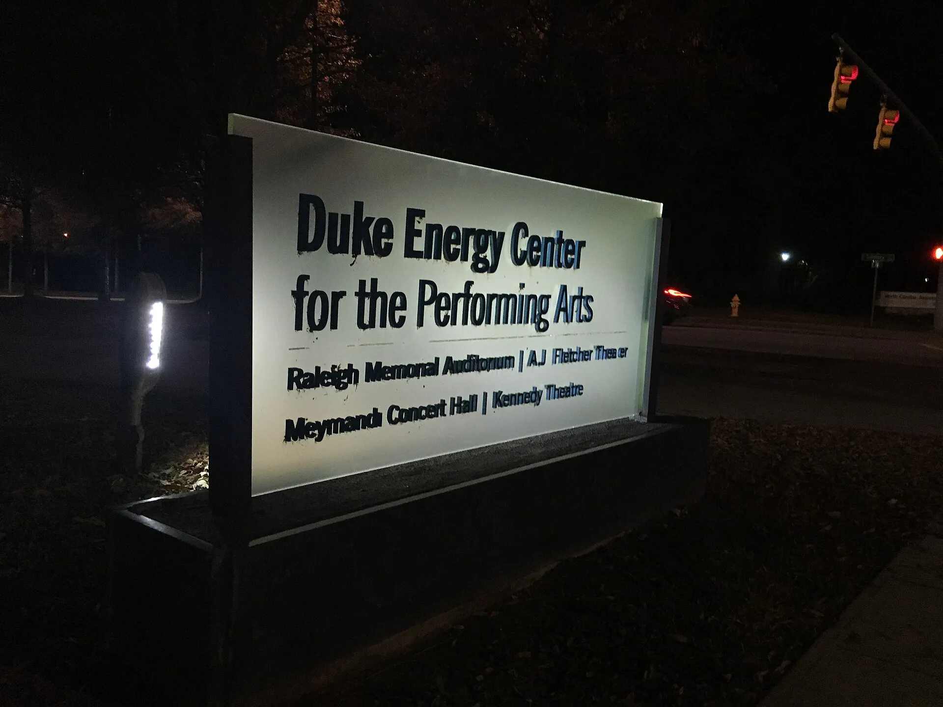 Fayetteville Street, Raleigh, North Carolina (Duke Energy Center for the Performing Arts sign).