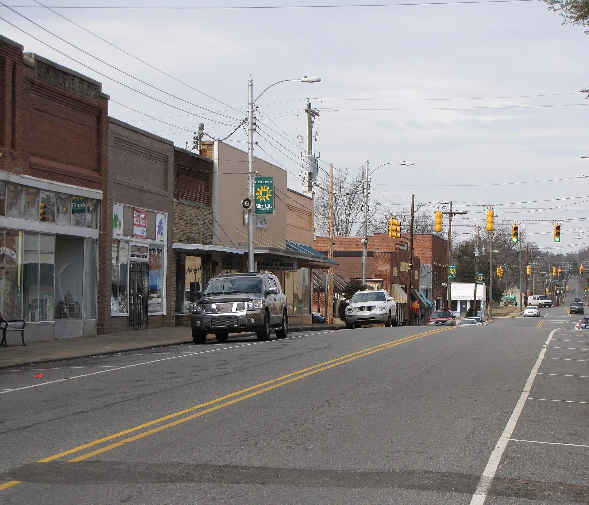 A view up North Chatham Avenue in Siler City on Old U.S. Route 421.
