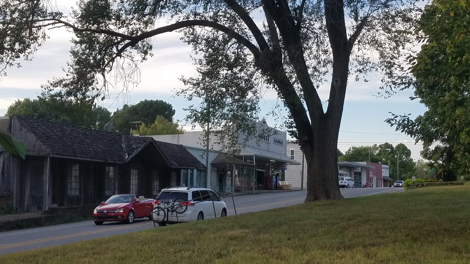 Downtown Cave Springs, AR looking north along AR 112.