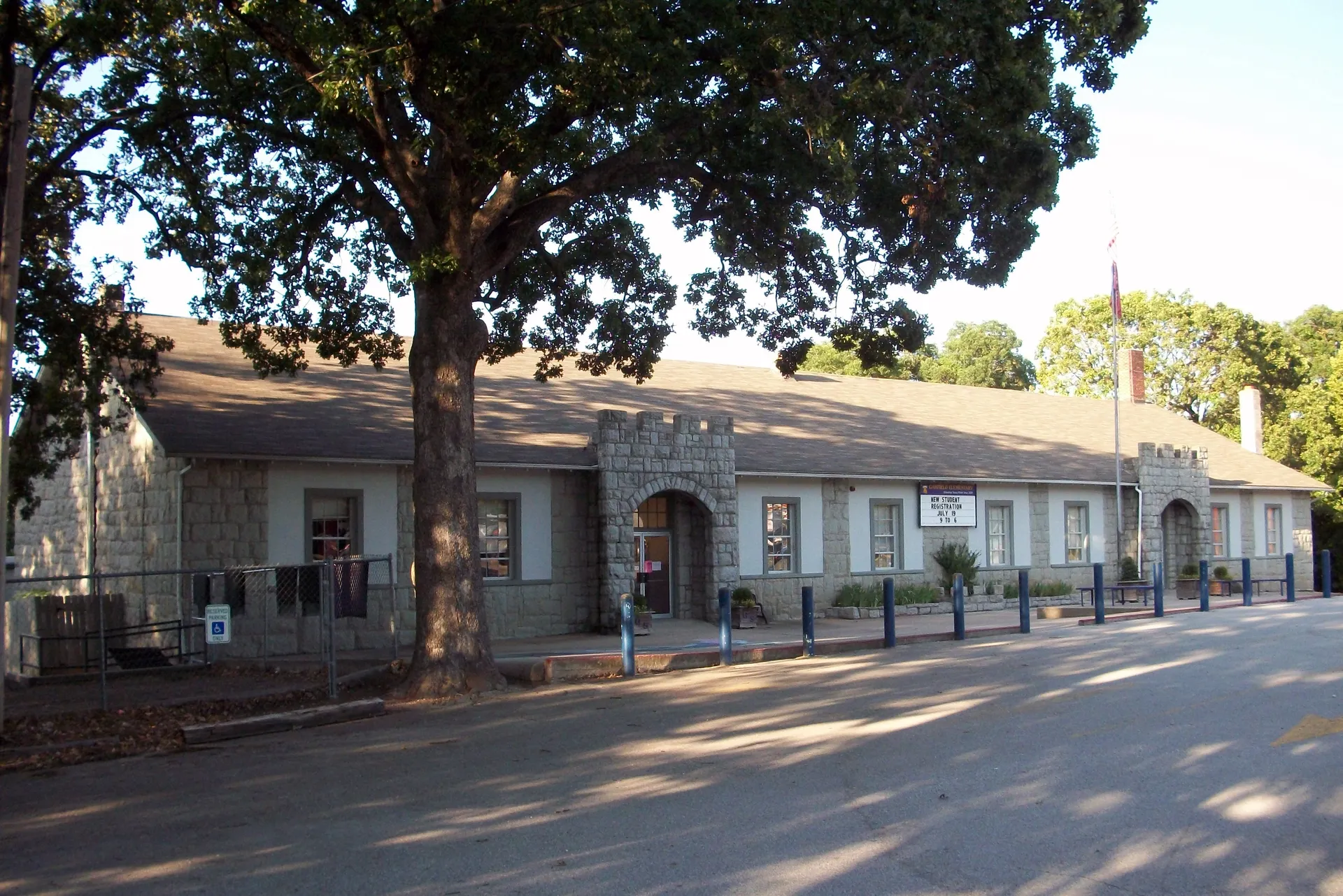Garfield Elementary in Garfield, AR. The building is on the National Register of Historic Places.