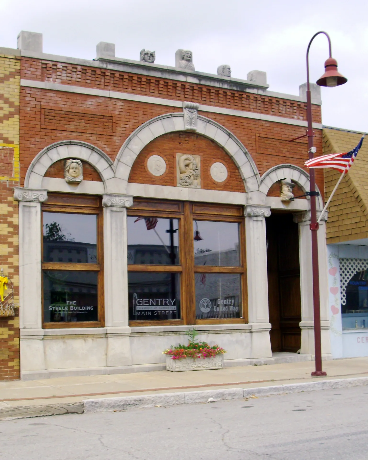 Bank of Gentry located on Main Street in Gentry, Benton County, Arkansas.Built 1904 now listed on National Register of Historic Places.