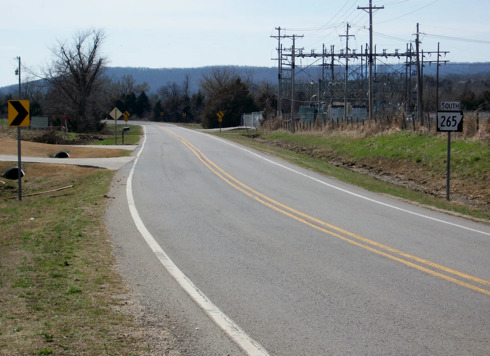 Arkansas Highway 265 Section 1 in west Greenland, Washington County, AR. It is formerly part of the Butterfield Stagecoach Route from St. Louis to San Franscisco.