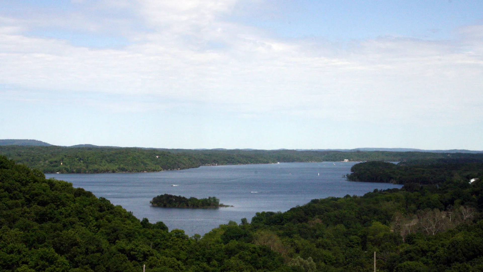 A view of Beaver Lake from along Park Road in Prairie Creek, Arkansas
