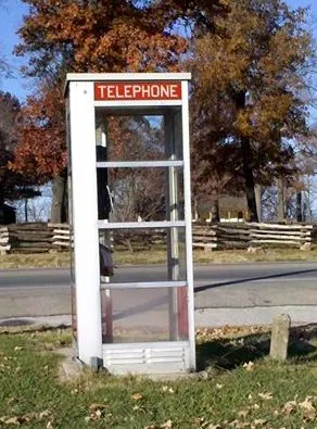 Phone Booth installed in Prairie Grove in in the 1950s, the only phone booth on the National Registry of Historical Places.