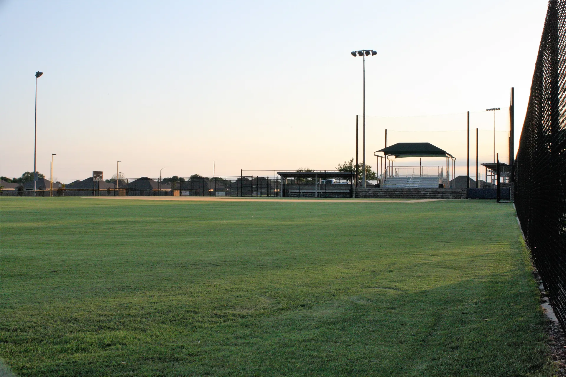 Freshly mowed baseball field at C.L. "Charlie" and Willie George Park, Springdale, Arkansas