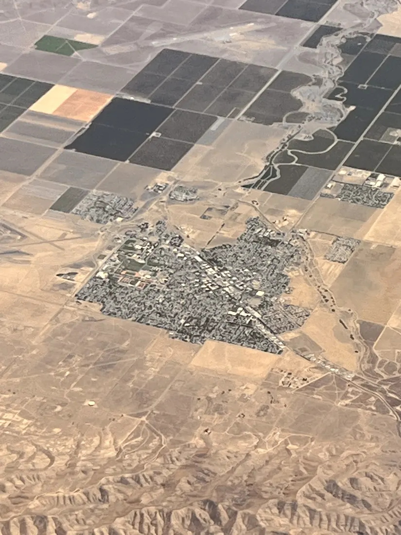 Aerial view of Coalinga, July 2022