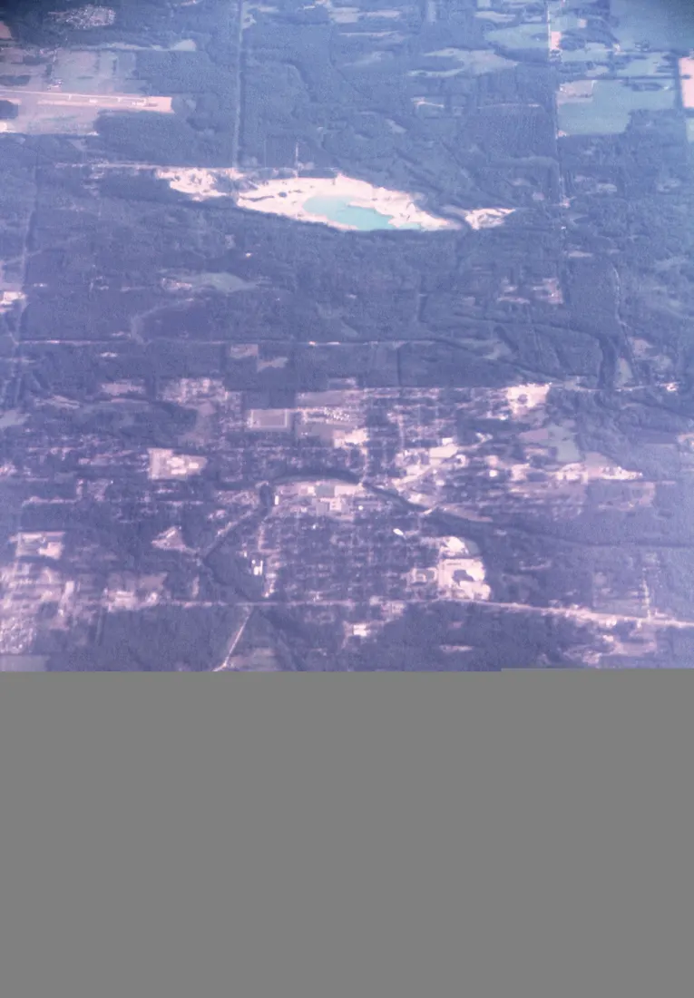 Aerial view from the south towards north, over Ionia County, Michigan.